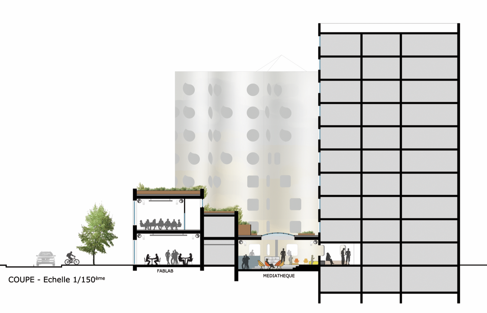 Médiathèque Tours Nuages — Nanterre